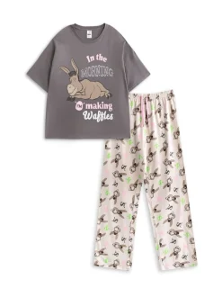 Vanilla Underground pyjama Shrek multicolore à manches courtes pour femme 100% coton