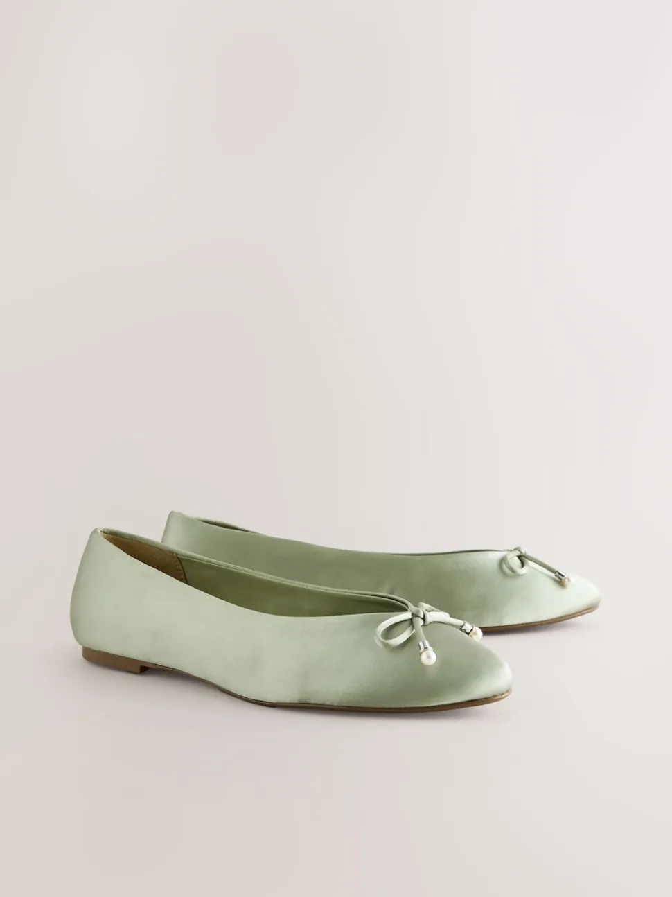 vert - Ballerines de demoiselle d’honneur effet perle avec nœud