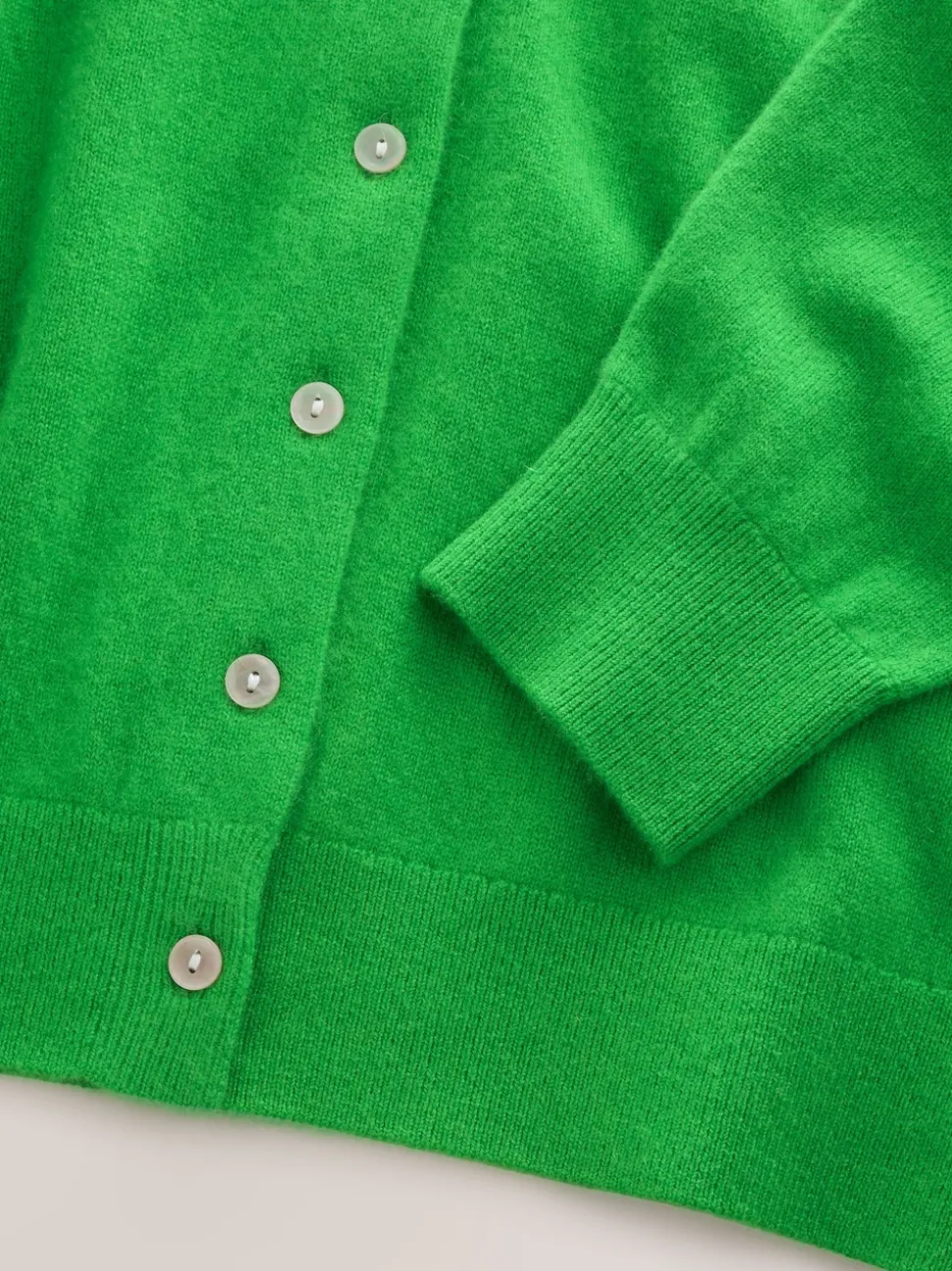 Vert - Cardigan N.premium 100% cachemire à manches longues