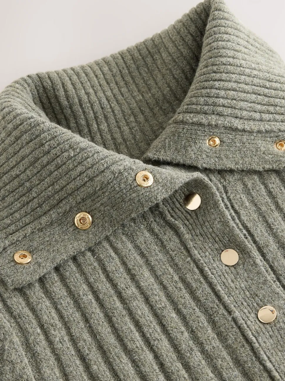 vert - Cardigan Or à col côtelé à boutons