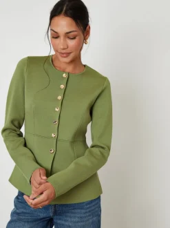 Vert - Cardigan Threadbare boutonné en maille cintrée