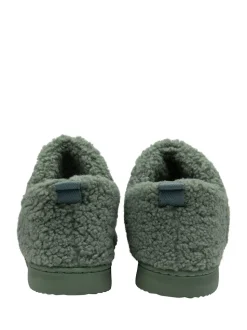 Vert - Chaussons Dunlop pleins en fausse fourrure