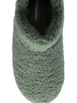 Vert - Chaussons Dunlop pleins en fausse fourrure