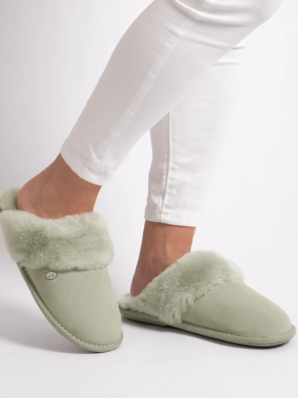 Vert - Chaussons Just Sheepskin Duchess femme en peau de mouton