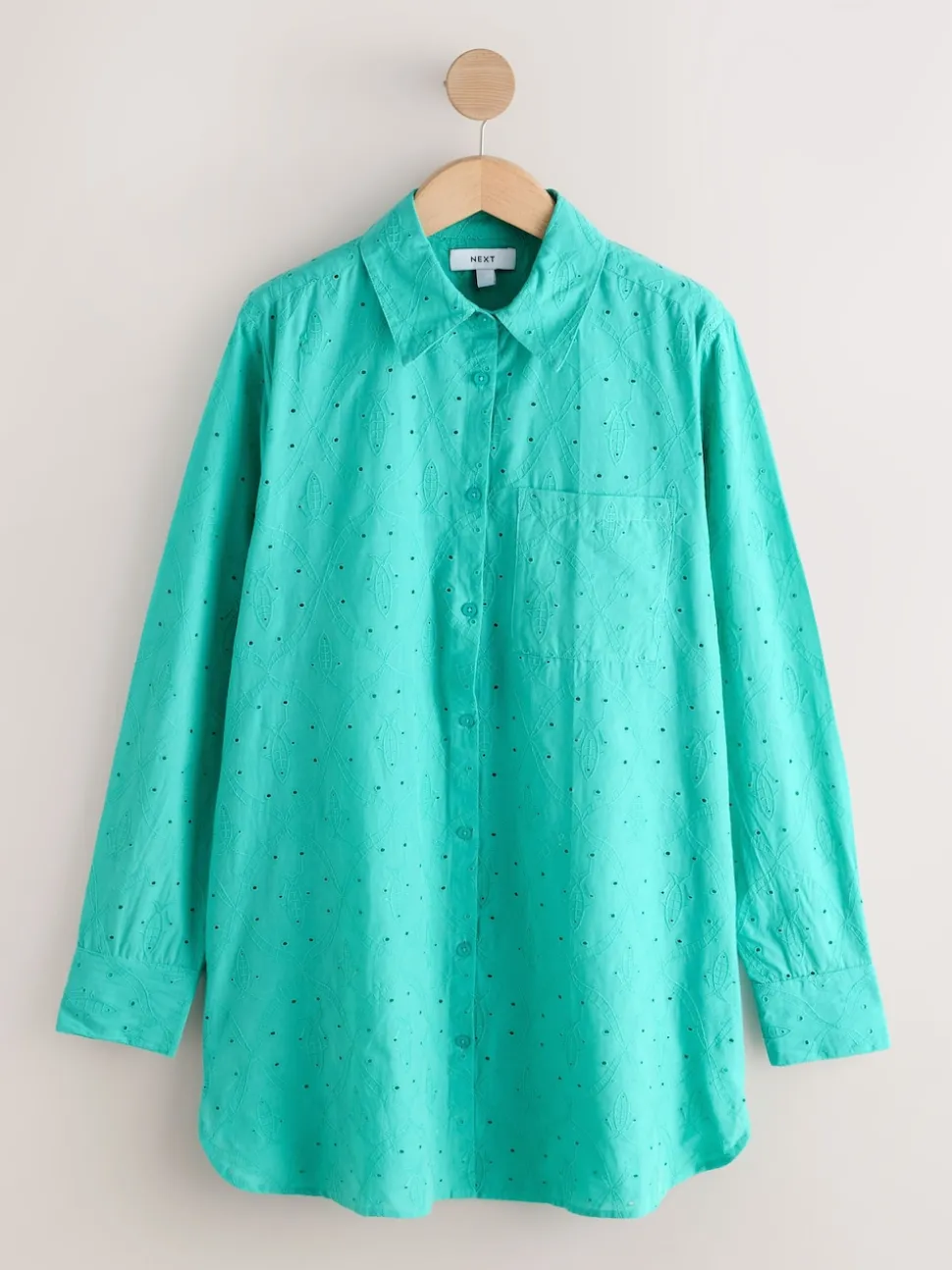 Vert - Chemise brodée