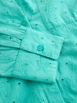 Vert - Chemise brodée