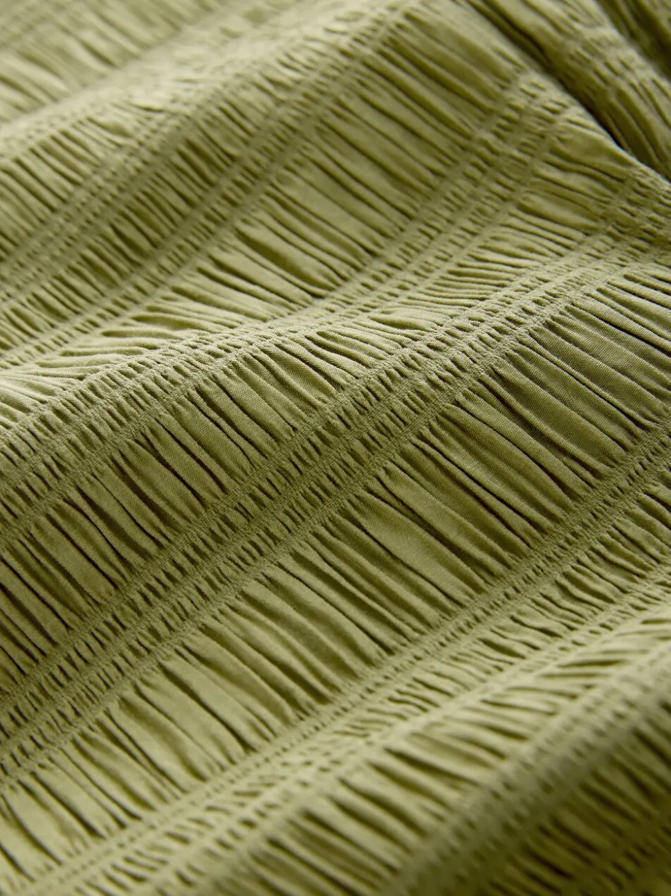 Vert - Chemisier texturé à col bateau et manches longues