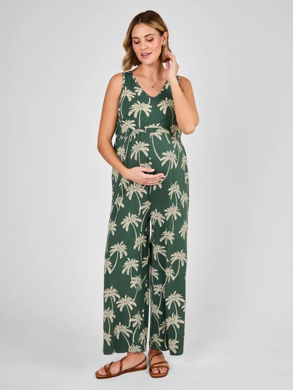 Vert - Combinaison JoJo Maman Bébé Maternité Wide Leg en jersey
