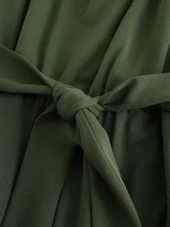 Vert - Combinaison Occasion en jersey sans manches à col bénitier