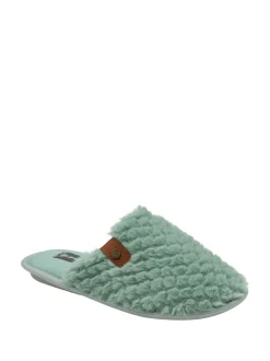 Vert - Dunlop Chaussons mules gaufrés à bout fermé pour dames