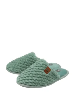 Vert - Dunlop Chaussons mules gaufrés à bout fermé pour dames