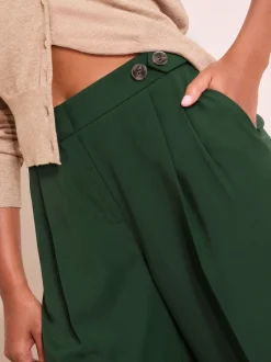 Vert - Friends Like These Pantalons Amples Haut de Gamme à Taille Réglable
