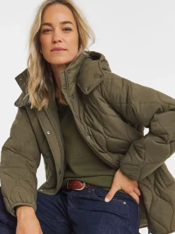 Vert - JD Williams Veste courte matelassée à capuche