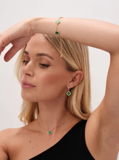 Vert - Jon Richard Jets Bracelet trèfle en émail