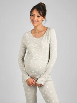 Vert à la menthe - Ensemble pyjama JoJo Maman Bébé grossesse et allaitement avec étoile