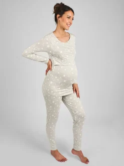 Vert à la menthe - Ensemble pyjama JoJo Maman Bébé grossesse et allaitement avec étoile