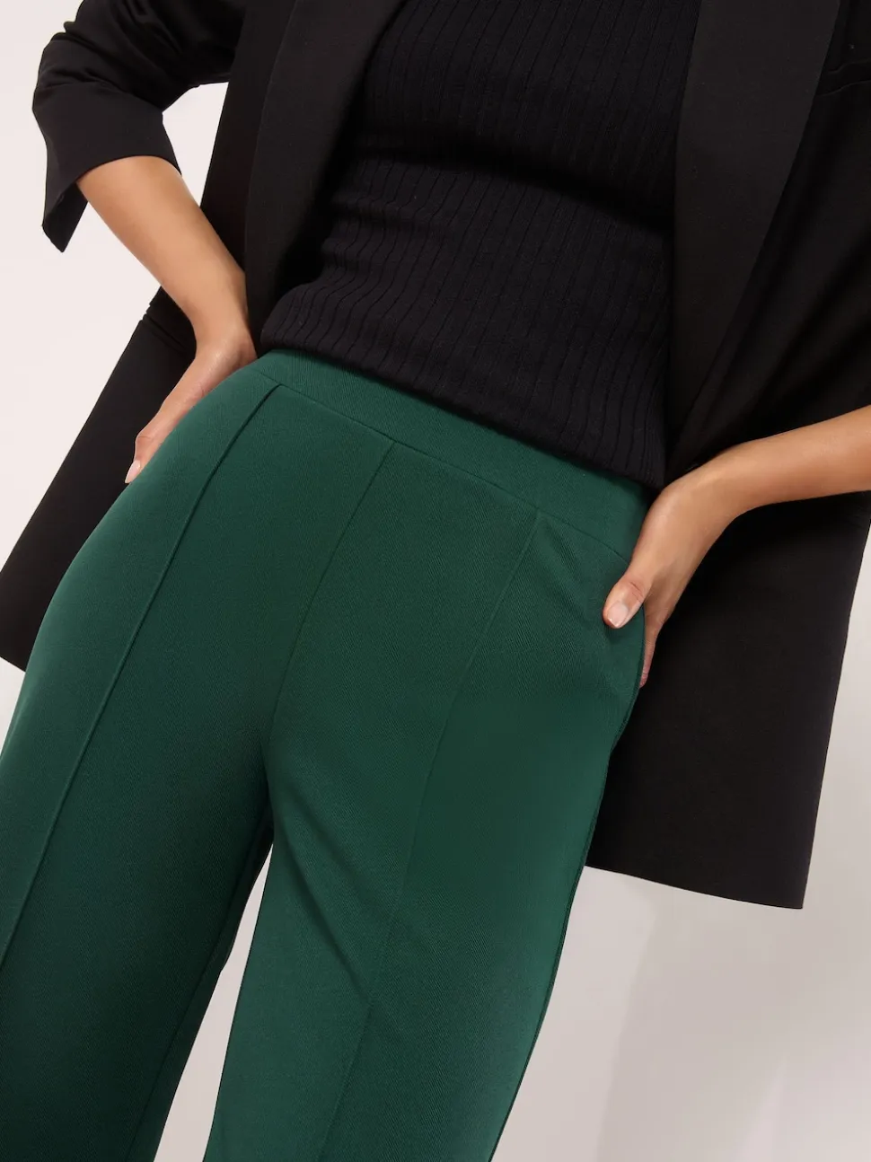Vert - Lipsy Pantalon large taille haute