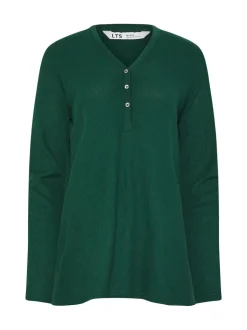 Vert - Long Tall Sally haut de pyjama gaufré à manches longues