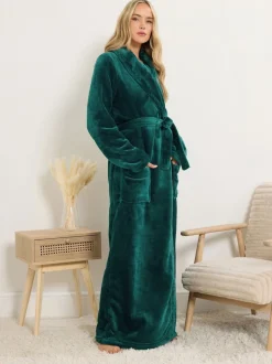 Vert - Long Tall Sally Peignoir châle Super Luxe Maxi