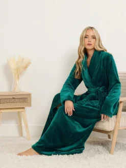 Vert - Long Tall Sally Peignoir châle Super Luxe Maxi