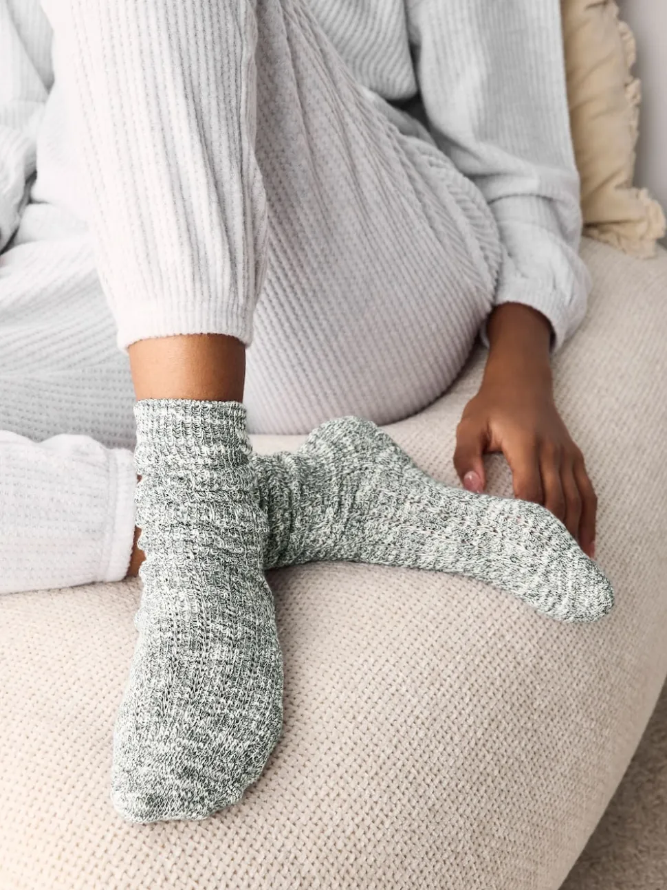 Vert - Lot de 3 paires de chaussettes en coton souple