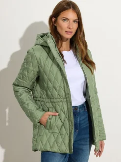 Vert - M&Co courte veste matelassée en diamant