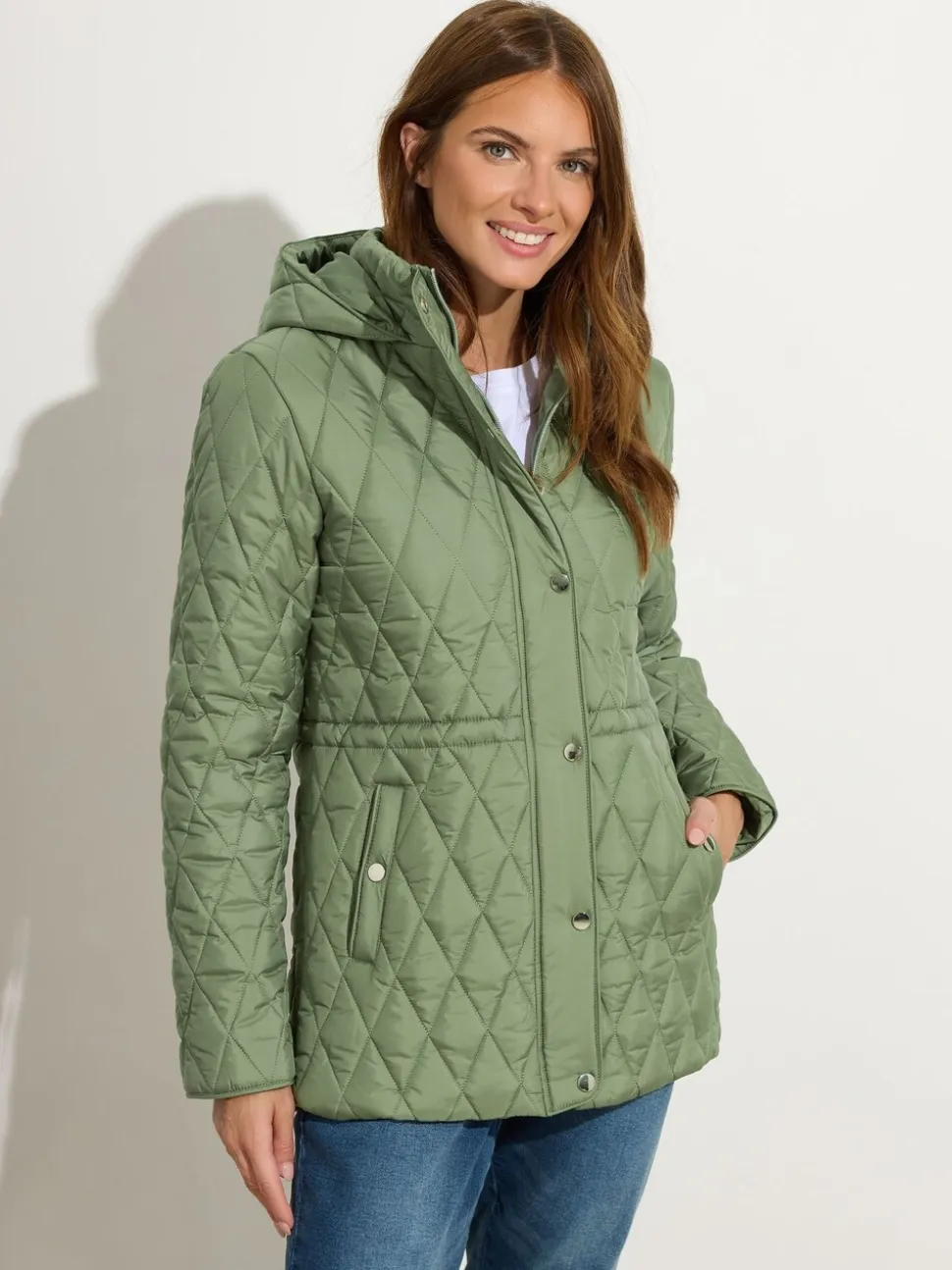 Vert - M&Co courte veste matelassée en diamant