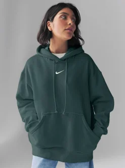 Vert - Nike Sweat à capuche oversize Mini Sportswear Phoenix en polaire à enfiler