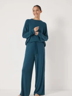 Vert - Pantalon de jogging large Hush Elle super doux