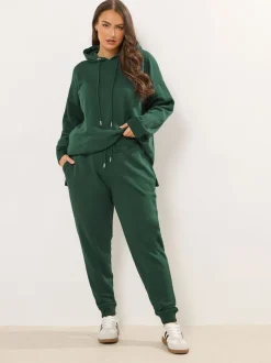 Vert - Pantalon de jogging Yours Curve à poignets noués
