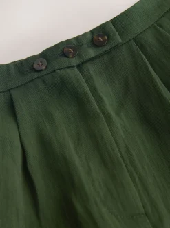 Vert - Pantalon plissé ultra-large