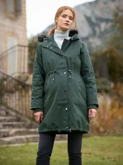 Vert - Parka de Grossesse et de portage Seraphine Premium Sub-Zero rembourrée en duvet 3en1