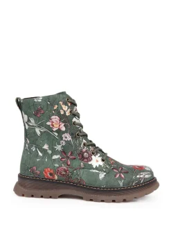 Vert - Pavers Bottes À lacets Fleuri