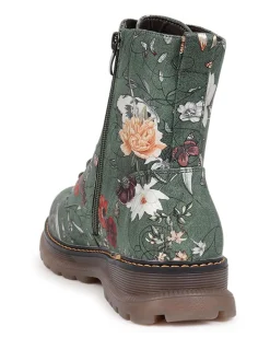 Vert - Pavers Bottes À lacets Fleuri