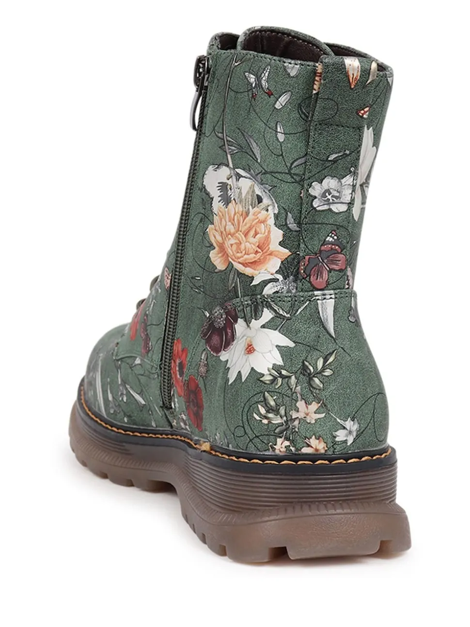 Vert - Pavers Bottes À lacets Fleuri