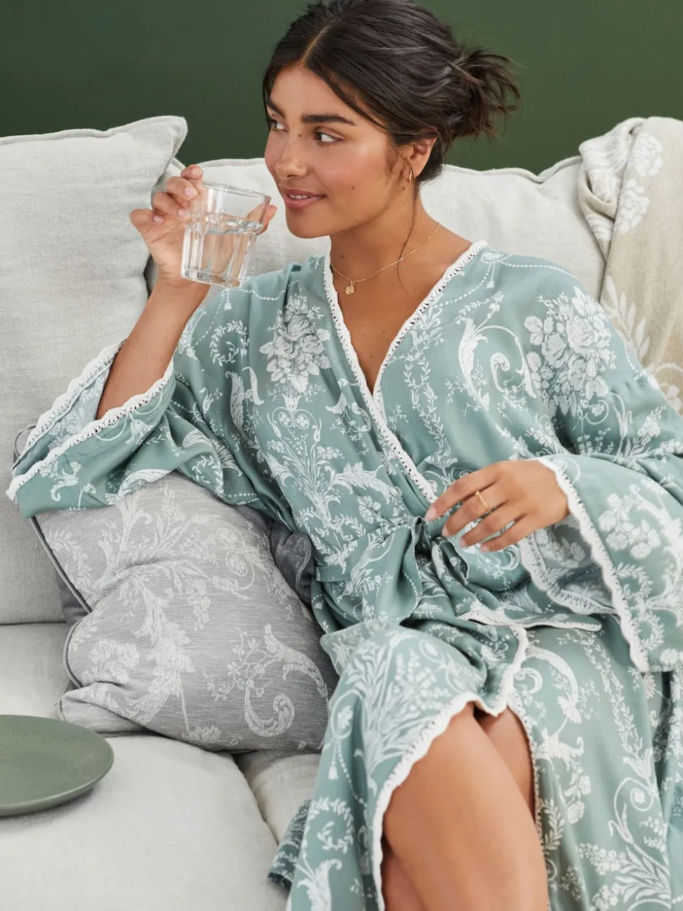 Vert - Peignoir Laura Ashley Josette