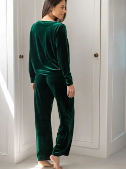 Vert - Pour Moi Velour Lounge Pyjamas Set