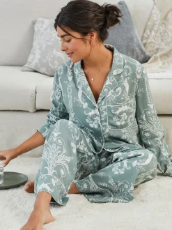 Vert - Pyjama Laura Ashley Josette boutonné