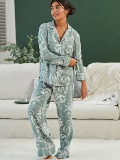 Vert - Pyjama Laura Ashley Josette boutonné