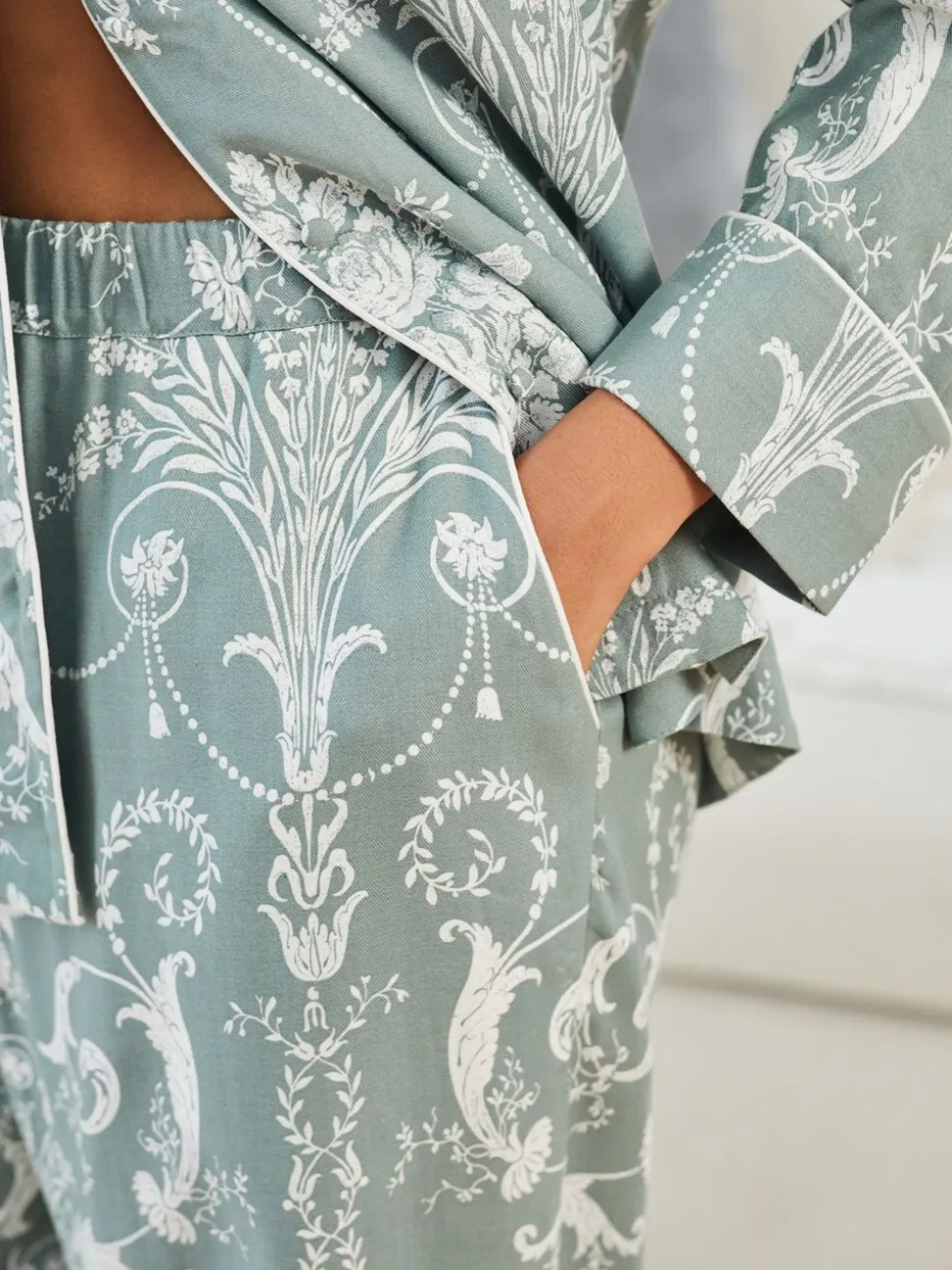 Vert - Pyjama Laura Ashley Josette boutonné