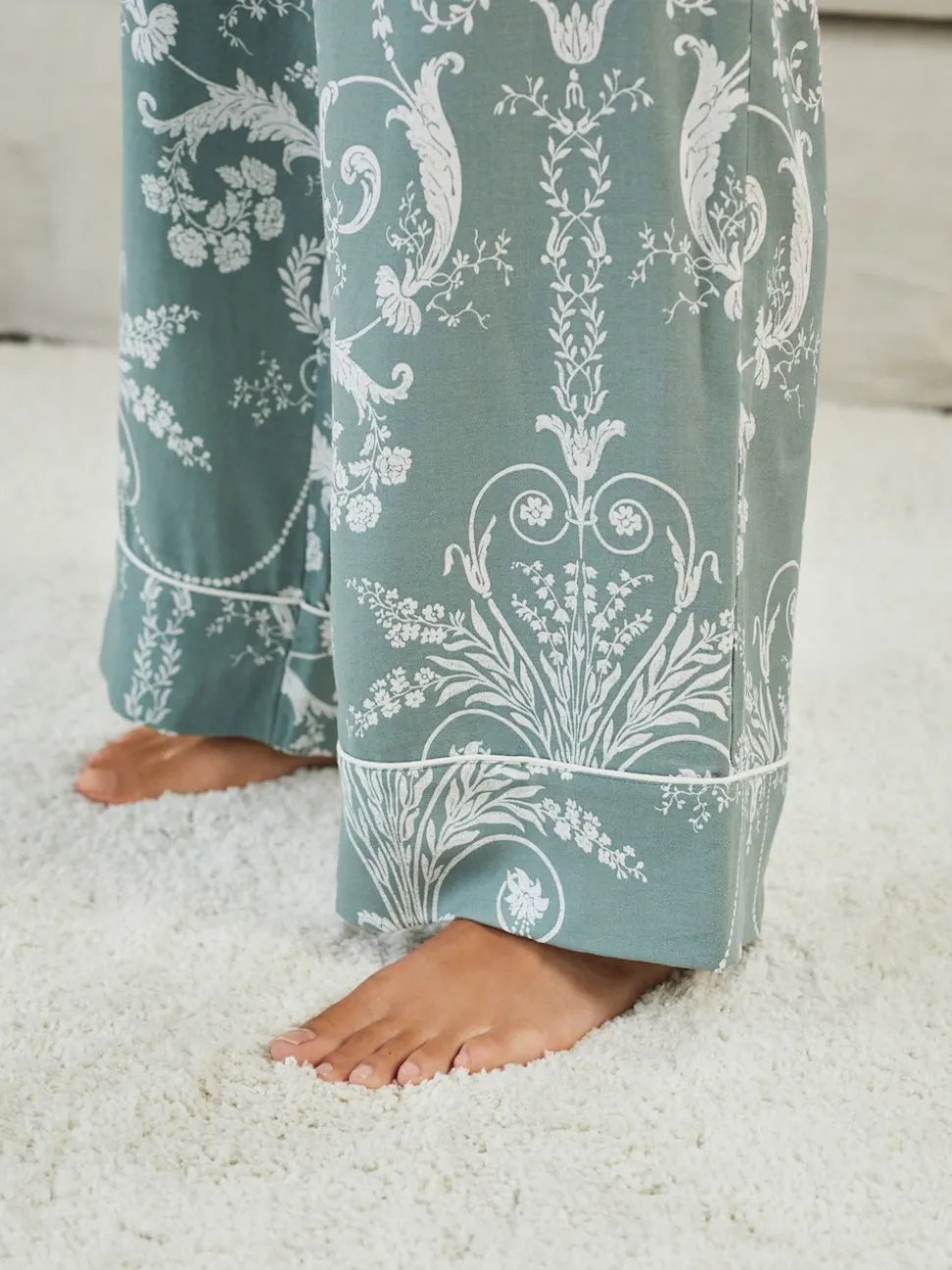 Vert - Pyjama Laura Ashley Josette boutonné