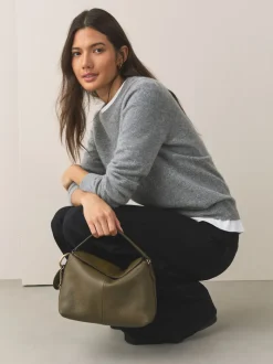 Vert - Sac à bandoulière souple en cuir
