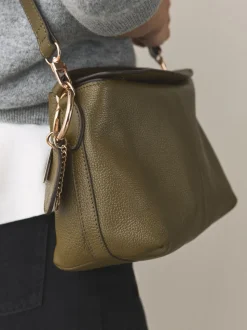 Vert - Sac à bandoulière souple en cuir