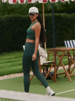Vert - Self Leggings sans coutures à fronces