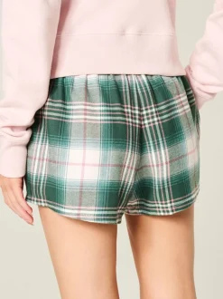 Vert - Short de pyjama Hollister à carreaux en flanelle de Noël avec ceinture à logo