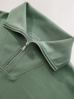 vert - Sweat-shirt Active Quarter Zip en modal