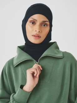 vert - Sweat-shirt Active Quarter Zip en modal
