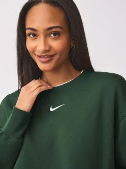 Vert - Sweat-shirt Nike en polaire oversize à col rond