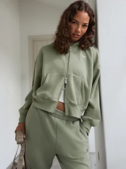 vert - Veste zippée à capuche