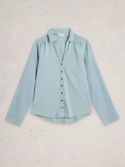 Vert - White Stuff 100{Chemises de nuit Annie en jersey de coton mélangé